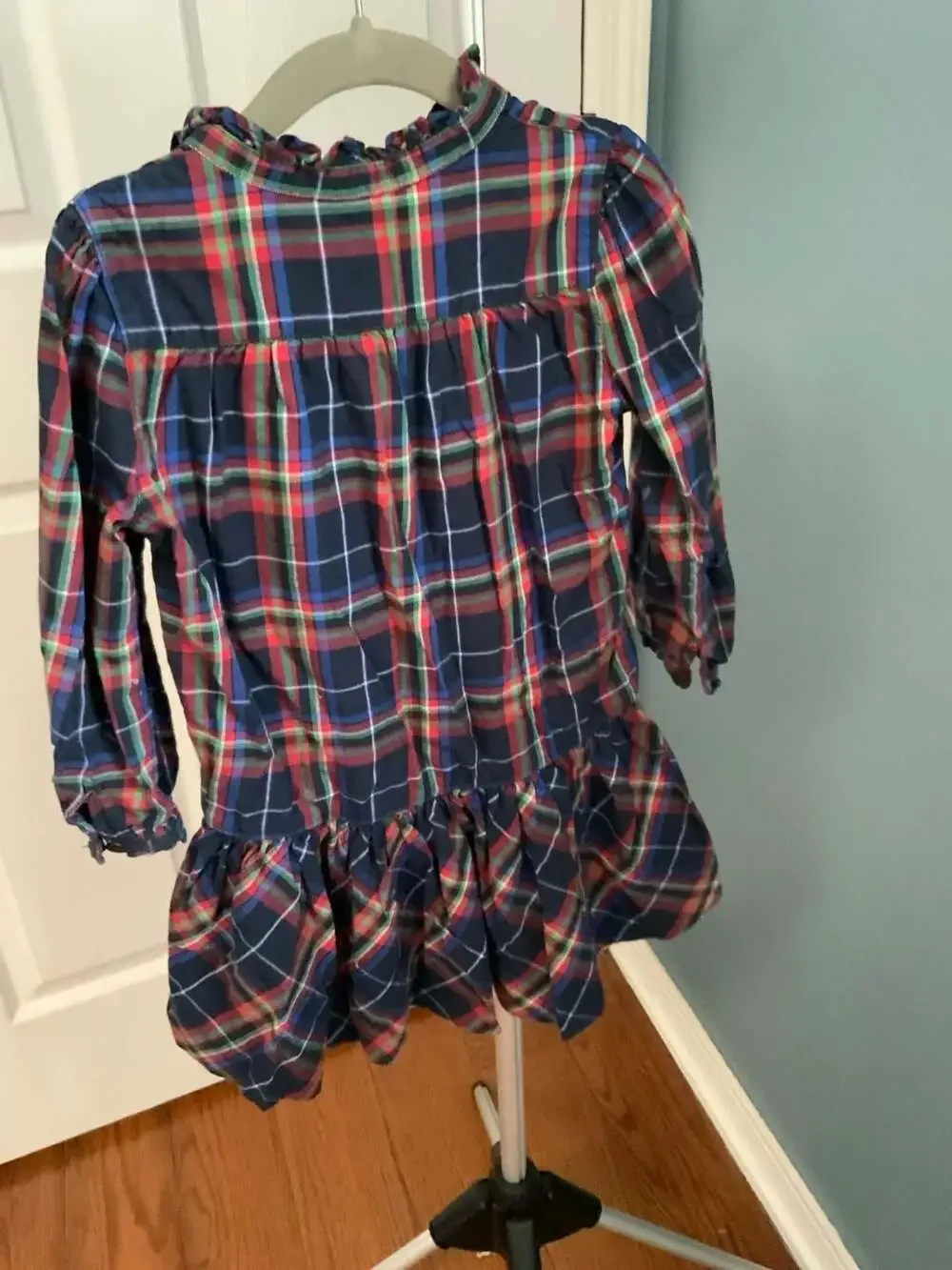 Ralph Lauren Plaid Dress Size 3T Red Green Blue Tartan Ruffled